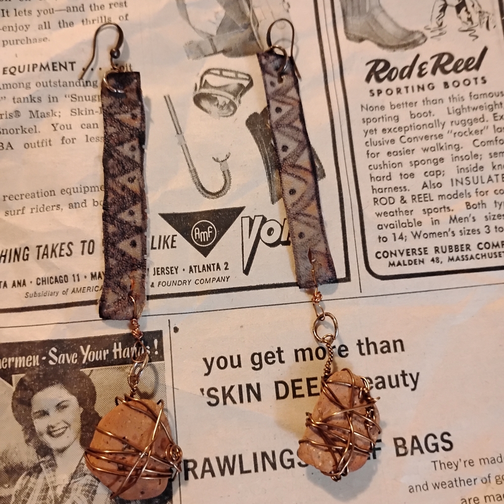 Bohemian Upcycled Wire-Wrapped Earrings